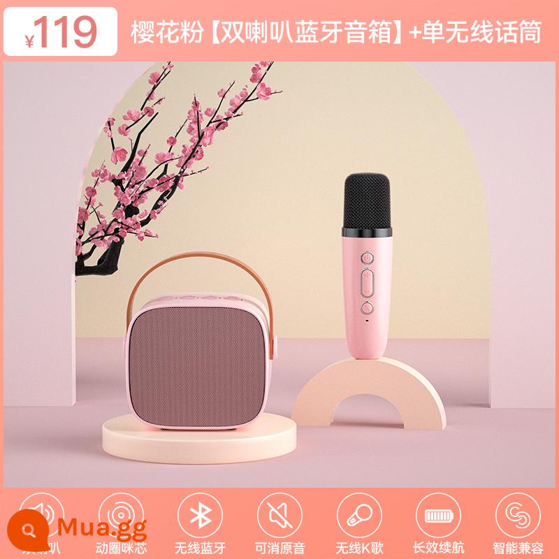 Changhong L1 Micro Micro Âm Thanh Không Dây Bluetooth Gia Đình KTV Một Toàn Dân Hát Karaoke Máy Trẻ Em - Bột Hoa Anh Đào [Loa Đôi Loa Bluetooth] + Micro Không Dây Đơn