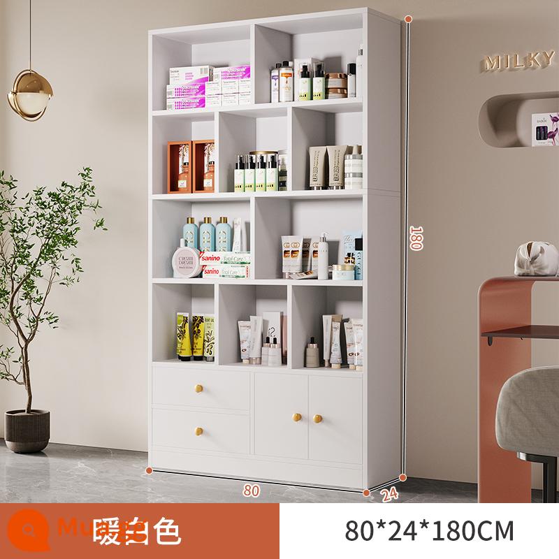 Tủ trưng bày mỹ phẩm làm đẹp đơn giản tủ trưng bày sản phẩm kệ trưng bày shop chăm sóc móng tay trưng bày shop mẹ và bé container - Máy bơm đôi cửa đôi 80 cm màu trắng ấm