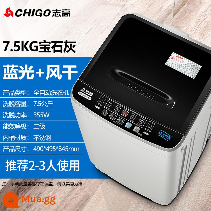 Zhigao 7.5/8,5 kg Máy giặt đầy đủ -Nội thất cho thuê ký túc xá nhỏ trẻ em cho trẻ em - ⒎⒌kg sấy khô bằng ánh sáng xanh xám