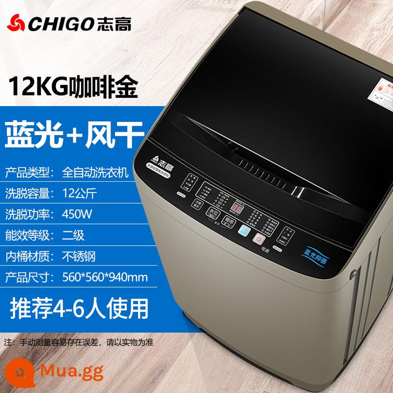 Zhigao 7.5/8,5 kg Máy giặt đầy đủ -Nội thất cho thuê ký túc xá nhỏ trẻ em cho trẻ em - ⒓Kilogram vàng ánh sáng xanh phong cách khô thoáng