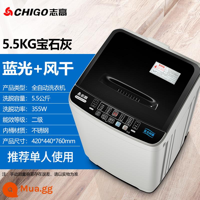 Zhigao 7.5/8,5 kg Máy giặt đầy đủ -Nội thất cho thuê ký túc xá nhỏ trẻ em cho trẻ em - ⒌⒌kg sấy khô bằng ánh sáng xanh xám