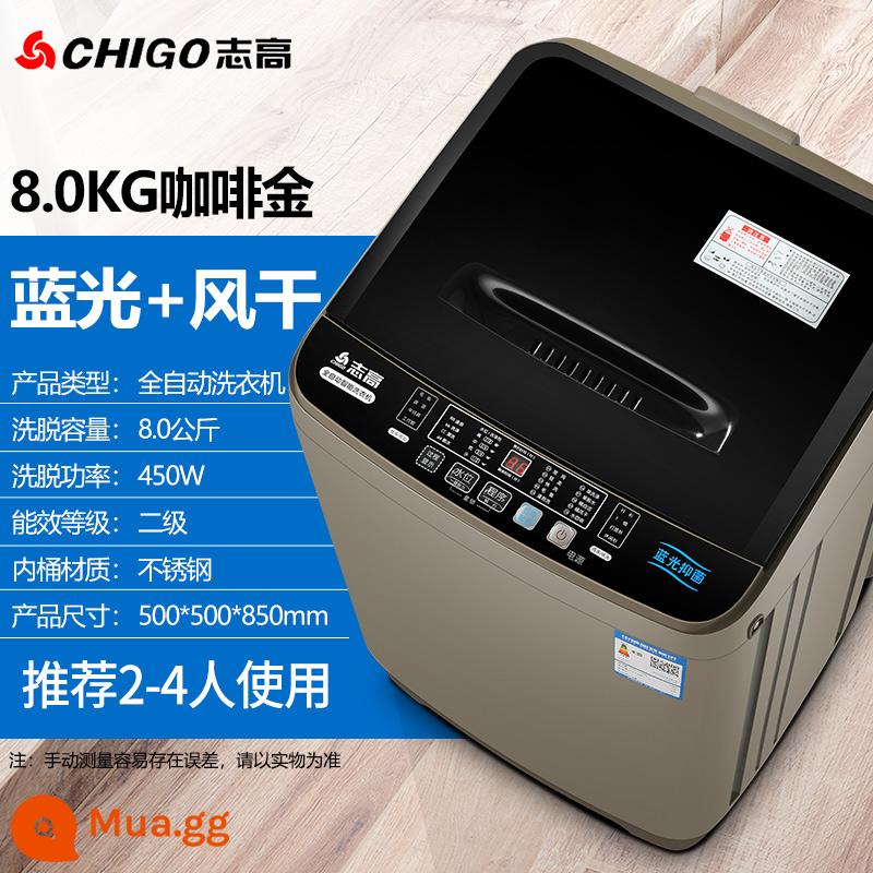 Zhigao 7.5/8,5 kg Máy giặt đầy đủ -Nội thất cho thuê ký túc xá nhỏ trẻ em cho trẻ em - ⒏Kilogram vàng ánh sáng xanh phong cách khô thoáng