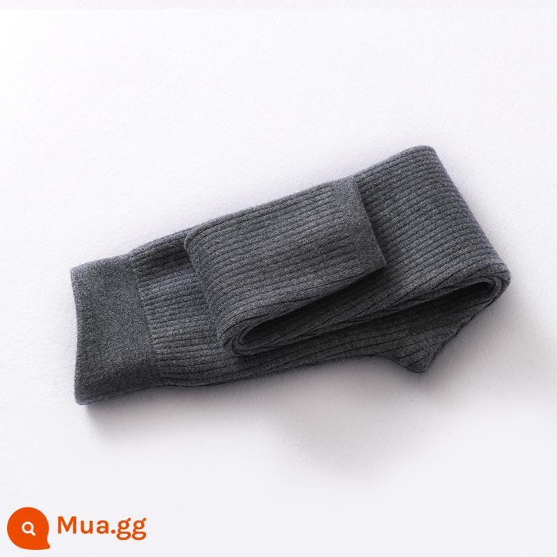 Trẻ em quần len cashmere dày bé trai và bé gái quần len ấm áp quần len cho bé quần bên trong giày bốt quần trẻ em quần cotton - Cô gái dày màu xám đen