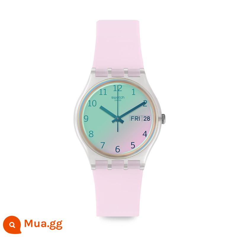 Đồng hồ đeo tay Swatch Đồng hồ Thụy Sĩ Đồng hồ nữ Đồng hồ đeo tay nam màu xanh hồng Cặp đôi thời trang Lịch chống nước Đồng hồ đeo tay thạch anh - Bột tuyết vô tận GE714