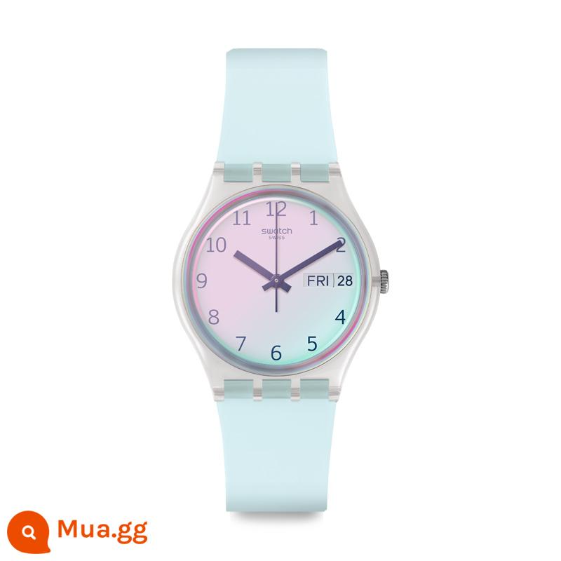 Đồng hồ đeo tay Swatch Đồng hồ Thụy Sĩ Đồng hồ nữ Đồng hồ đeo tay nam màu xanh hồng Cặp đôi thời trang Lịch chống nước Đồng hồ đeo tay thạch anh - Bầu trời xanh vô tận GE713