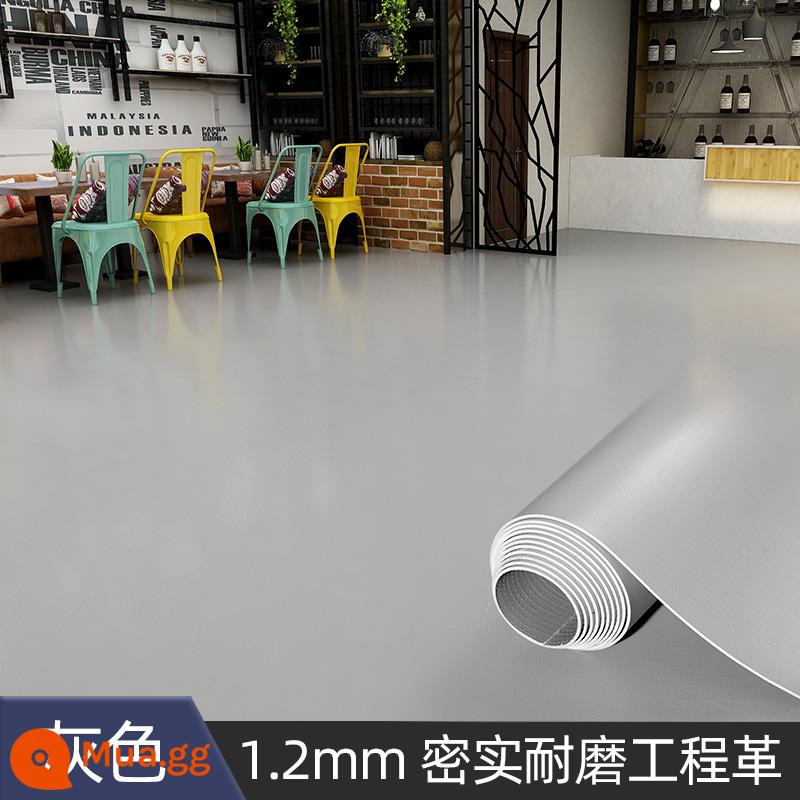 Sàn nhựa PVC da dày dán sàn chống mài mòn nhà xưởng xưởng chống xi măng sàn đặt trực tiếp miếng dán sàn đặc biệt - Màu xám dày 1,2❤ Siêu chịu mài mòn thương mại 1 miếng 10 mét vuông = rộng 2 mét * dài 5 mét