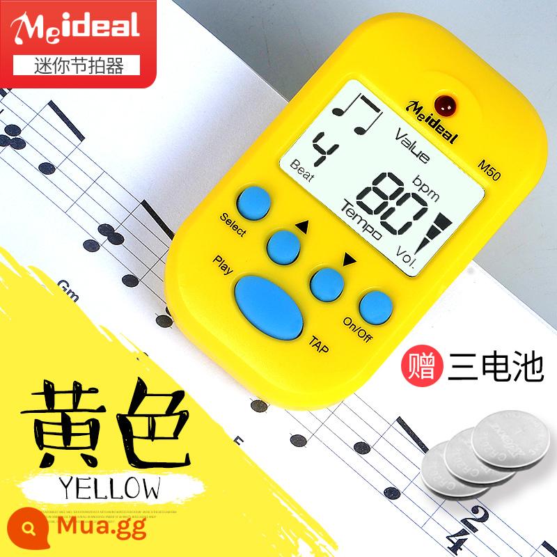 Tuyệt Vời Sĩ M50 Mini Máy Nhịp Nhạc Cụ Điện Tử Đa Năng Máy Nhịp Đàn Piano Đàn Violin Guzheng Nhịp Điệu - 3 pin màu vàng/miễn phí