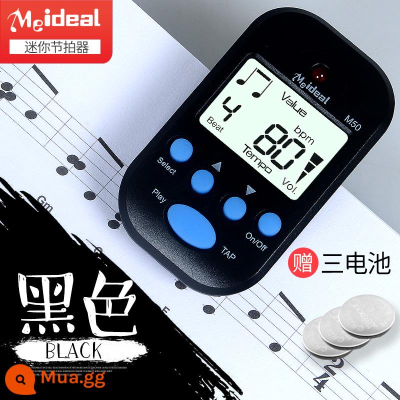 Tuyệt Vời Sĩ M50 Mini Máy Nhịp Nhạc Cụ Điện Tử Đa Năng Máy Nhịp Đàn Piano Đàn Violin Guzheng Nhịp Điệu - Đen/miễn phí 3 pin