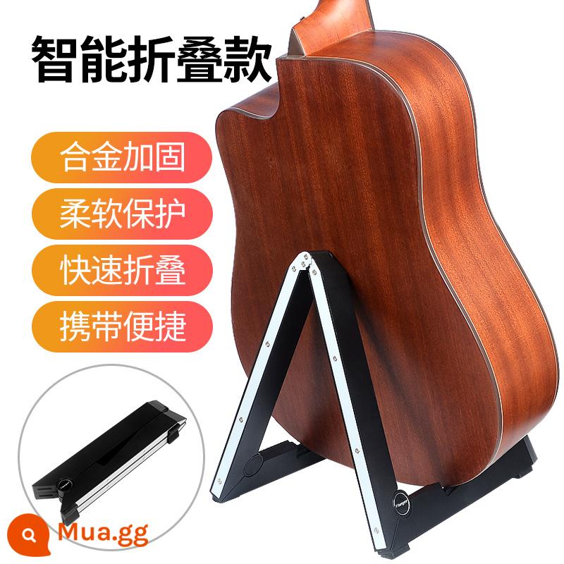 Giá đỡ đàn guitar hình chữ A bằng kim loại, giá đỡ đàn guitar điện dân gian gấp dọc, giá đỡ đàn violin phổ thông bass sàn - [Mẫu gấp thông minh] Màu đen