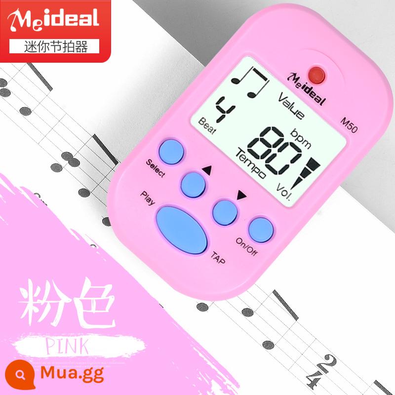 Tuyệt Vời Sĩ M50 Mini Máy Nhịp Nhạc Cụ Điện Tử Đa Năng Máy Nhịp Đàn Piano Đàn Violin Guzheng Nhịp Điệu - Hồng