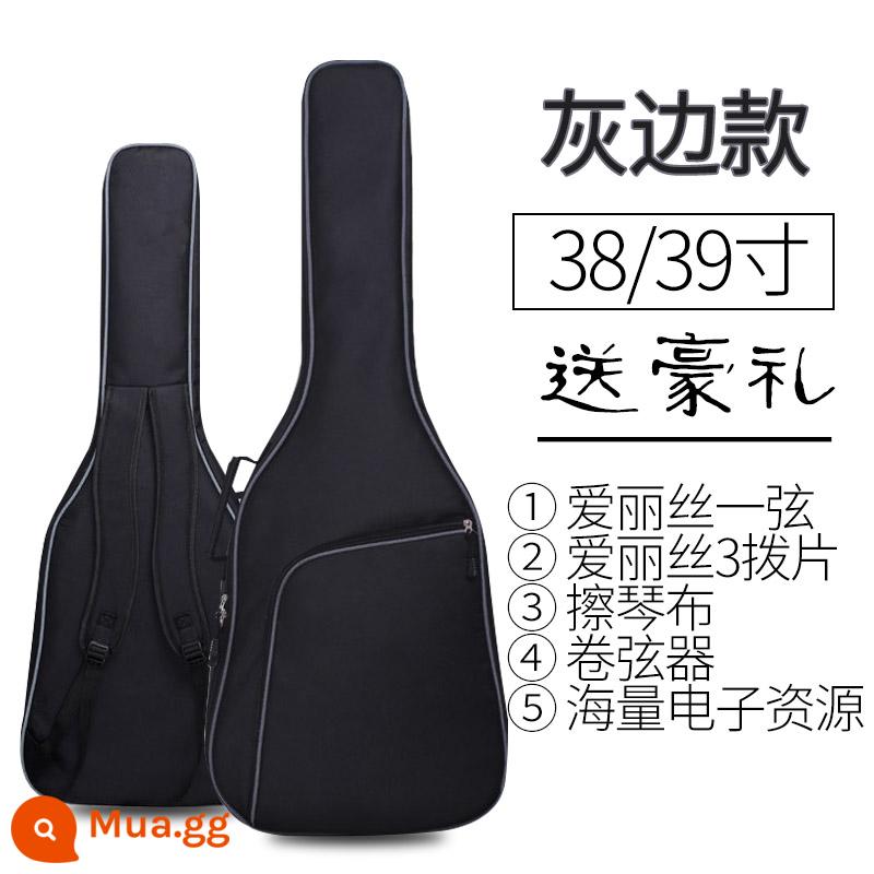 Cotton Dày Ballad Cổ Điển Acoustic Túi 38 Inch 39 Inch 40 Inch 41 Inch Ba Lô Túi Ba Lô Túi Chống Thấm Nước - Mẫu cạnh xám 38/39 inch & quà tặng miễn phí