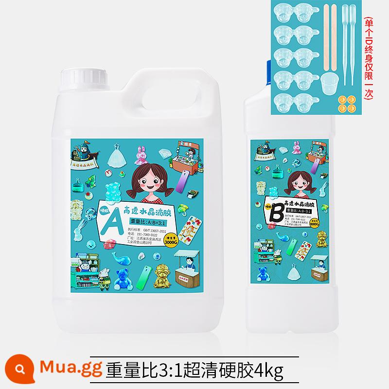 Epoxy tự làm keo pha lê handmade sông bàn chất liệu nhựa epoxy keo trong suốt cao mẫu nhanh khô keo AB - Keo cứng siêu trong 3:1 4kg (được quản lý cửa hàng khuyến khích ưu tiên giao hàng)