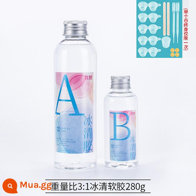 Epoxy tự làm keo pha lê handmade sông bàn chất liệu nhựa epoxy keo trong suốt cao mẫu nhanh khô keo AB - 3:1 Ice Clear Glue Soft Glue 280g (Ưu tiên thu mua)