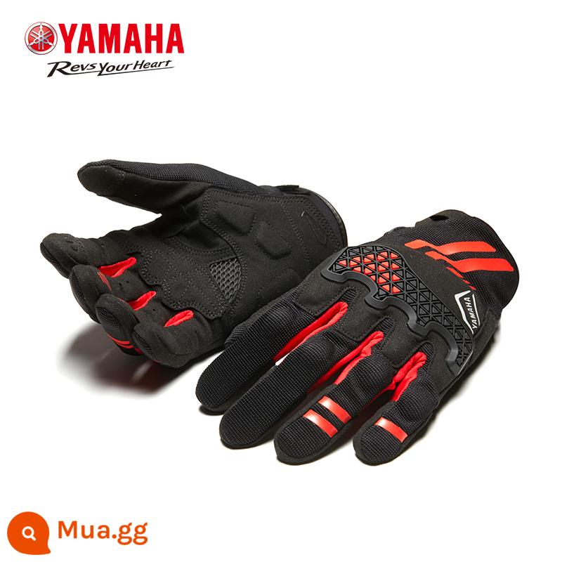 Găng tay lái xe điện xe máy YAMAHA Yamaha chống ngã thoáng khí cho nam và nữ găng tay đi xe máy mùa xuân và mùa thu - màu đỏ