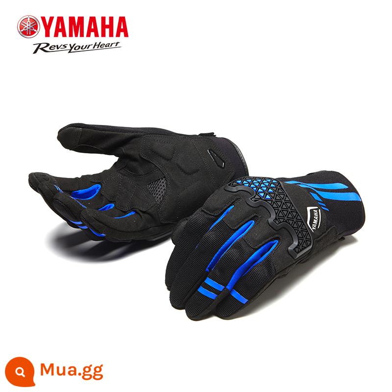 Găng tay lái xe điện xe máy YAMAHA Yamaha chống ngã thoáng khí cho nam và nữ găng tay đi xe máy mùa xuân và mùa thu - màu xanh da trời