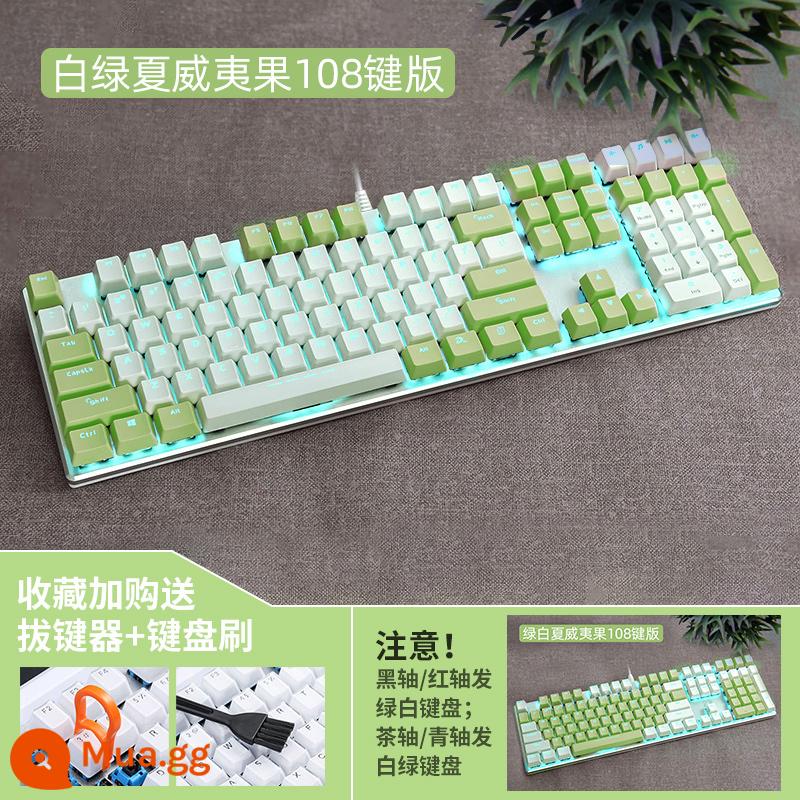 Dahl Bàn Phím Cơ 87 Vị Trí Phím Laptop Máy Tính Văn Phòng Nhà Đen Xanh Trục Chơi Game Game Lol - Phiên bản Blu-ray màu xanh trái cây 108 phím