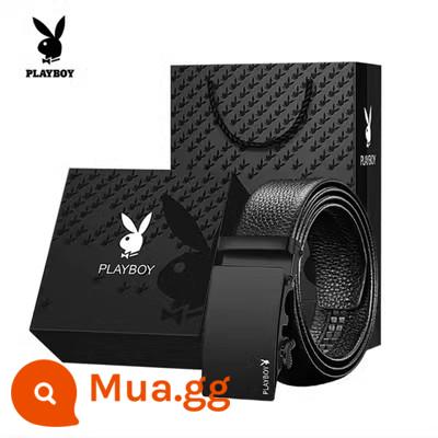 Playboy Thắt Lưng Nam Da Thật Chính Hãng Da Khóa Tự Động Đa Năng Dây Mới Cao Cấp Hộp Quà Tặng Da Bò Hợp Thời Trang Quần Dây - Hộp quà vuông màu đen phong cách bùng nổ