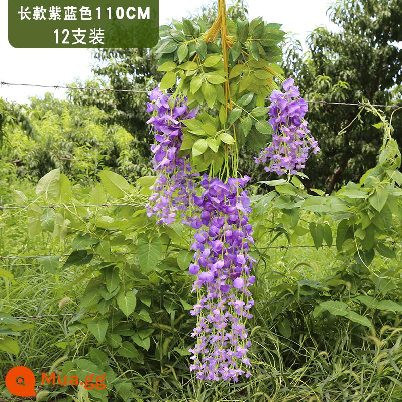 Mô phỏng Wisteria hoa hoa giả tím treo trần hoa cây nho trong nhà trang trí đám cưới mây nhựa dải hoa cây nho - Giỏ dài màu tím (12 chiếc)