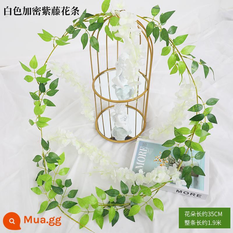 Mô phỏng Wisteria hoa hoa giả tím treo trần hoa cây nho trong nhà trang trí đám cưới mây nhựa dải hoa cây nho - 1 dải hoa tử đằng màu trắng sữa