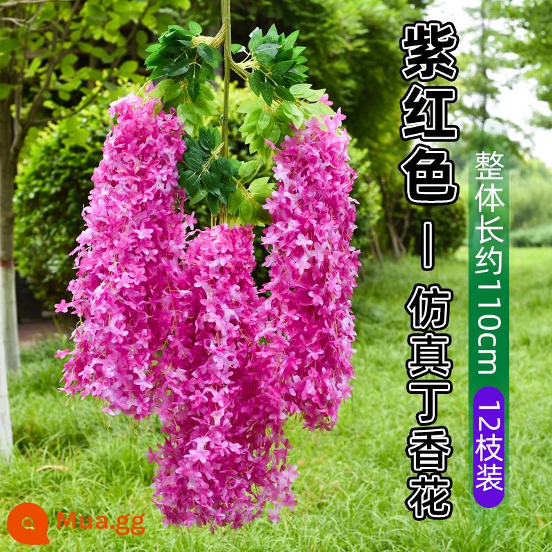 Mô phỏng Wisteria hoa hoa giả tím treo trần hoa cây nho trong nhà trang trí đám cưới mây nhựa dải hoa cây nho - Hoa tử đằng mật mã mới (6 chiếc)