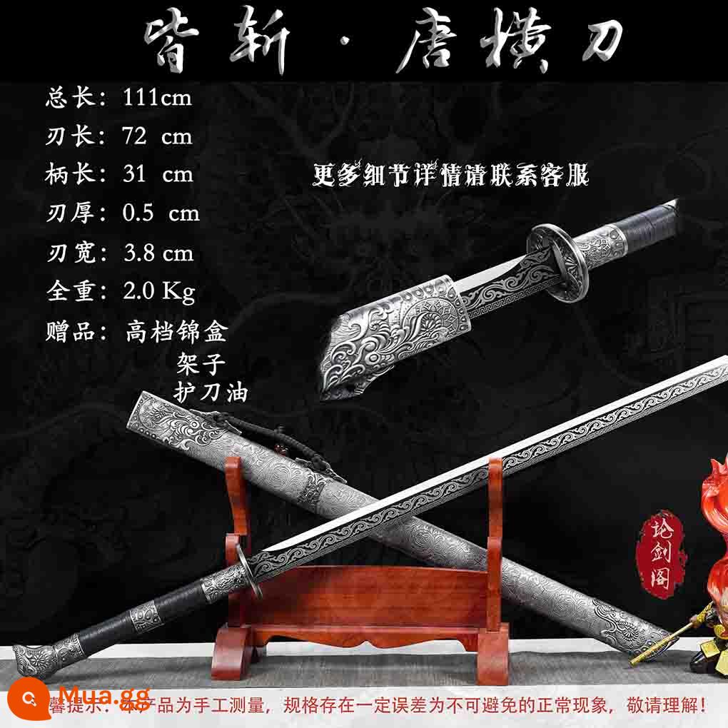 Tang Hengdao Longquan Town House Sword tích hợp kiếm thêu lò xo dao thép mangan Tang gươm dao vũ khí lạnh tự vệ không có lưỡi - Đỏ, tất cả đều bị chặt đầu