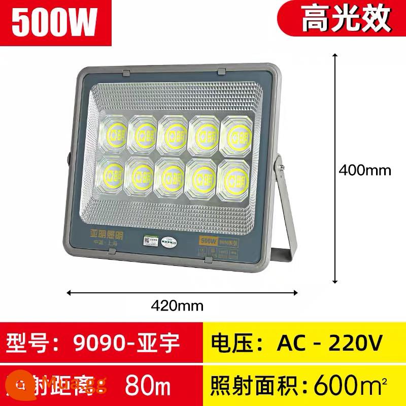 Đèn pha LED Yaming ngoài trời chống nước siêu sáng nhà xưởng chiếu sáng 600 watt đèn pha sân vận động biển quảng cáo - Yaming-9090 model-chip LED trắng 500w + chống nước + 95%