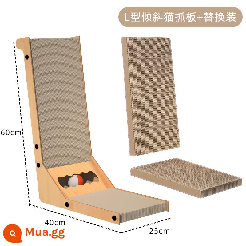 Cat Grabbing Tấm L -type đứng -Up Wear -Resistant Dandruff Three -Sdimensional Grabbing Lớn Paper Cat Claw Board Board Cat Products - [Khuyến mại có hạn] Trụ cào mèo nghiêng + lõi thay thế.