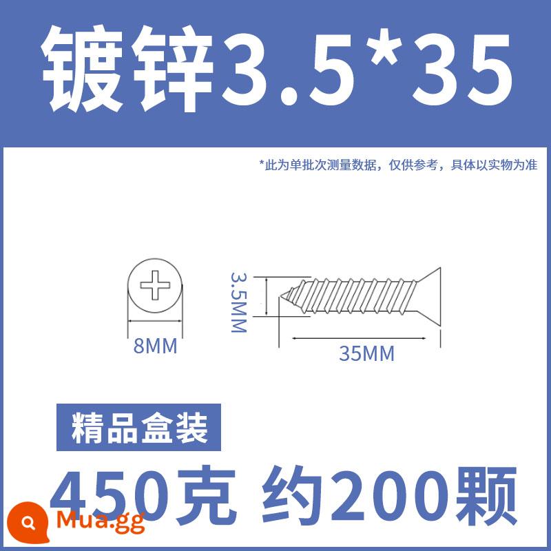 Số lượng lớn màu đen cường độ cao vách thạch cao móng tay Vít tự tháo tấm thạch cao chéo đầu phẳng tự gõ ốc vít gỗ M3.5mm - Đinh vách thạch cao mạ kẽm đóng hộp 3.5*35 (khoảng 200 chiếc)