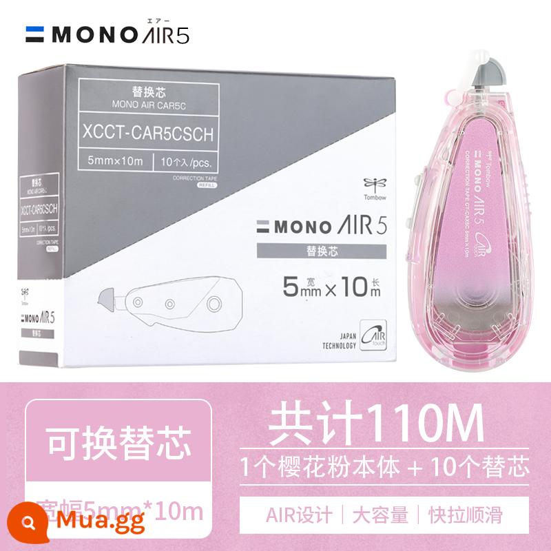 [10 gói] Đai chỉnh hình chuồn chuồn Tombow nhập khẩu từ Nhật Bản - [Sakura Pink] 1 thân chính + 10 lõi thay thế