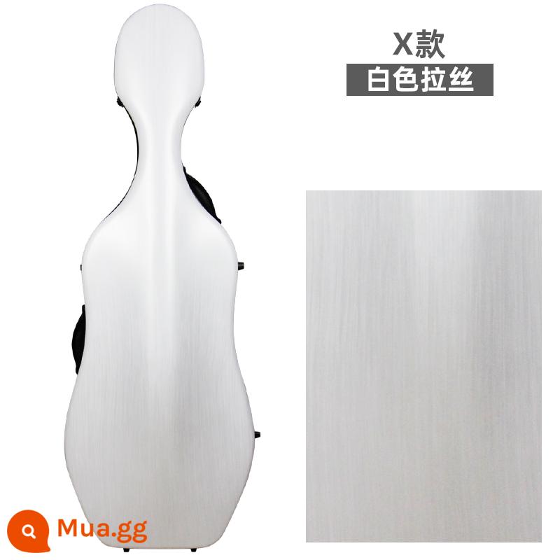 Vỏ đàn Cello Vỏ máy bay 4/4Sợi carbon siêu nhẹ 3/4Phổ thông có thể được hỗ trợ bởi lô hàng máy bay Vỏ đàn Cello 3/4 - 4/4 chải trắng