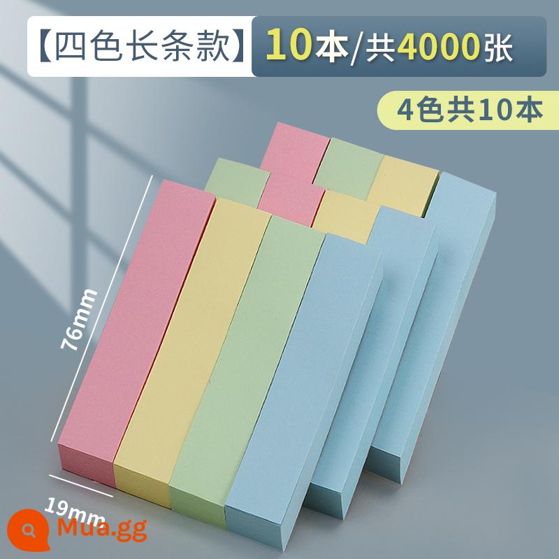 Chenguang post-it note sinh viên sử dụng nhãn dán ghi chú post-it dễ thương sáng tạo có giá trị cao cho kỳ thi tuyển sinh sau đại học nhãn dán nhãn dán ghi nhớ dải màu xé được nhãn dán ghi nhớ văn phòng dính - Bốn màu [76*19mm] 10 tập, tổng cộng 4000 tờ