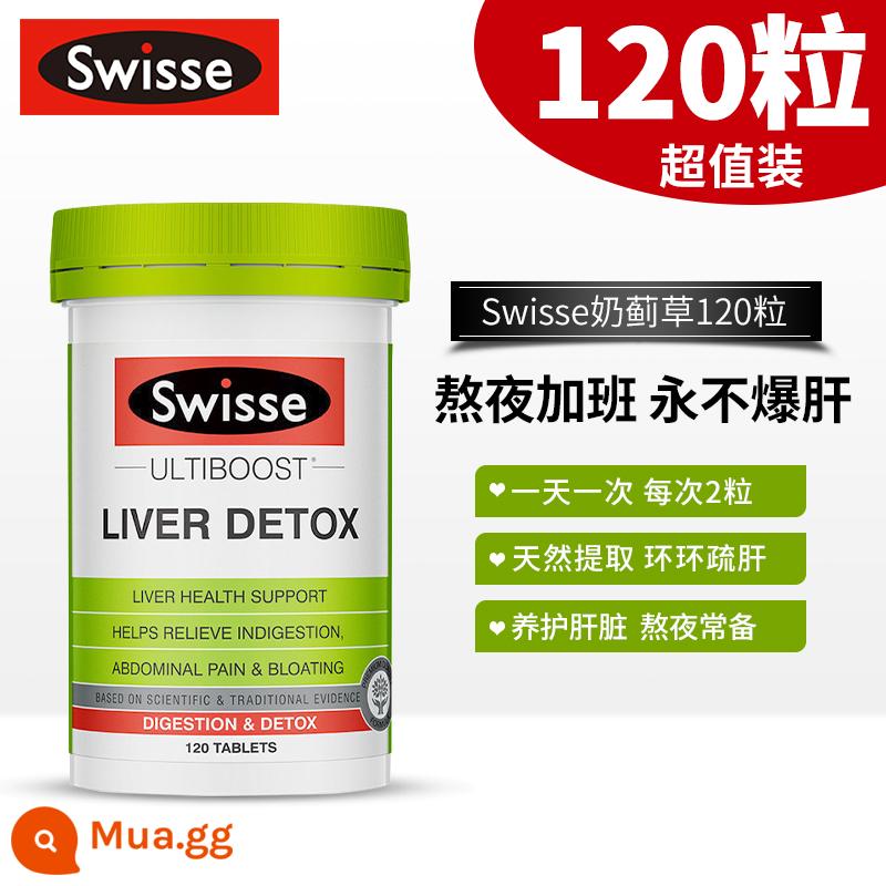 Bonded Australia Viên uống bổ gan Swisse 200 viên Tăng cường sức mạnh cây kế sữa Grass Liver Kho báu bảo vệ Ning Ning Thức cả đêm để nôn nao Thức đêm 120 viên - màu xanh lợt