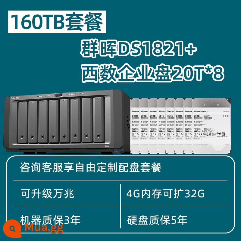 [Tư vấn tùy chỉnh dịch vụ khách hàng] Nhóm Synology Bộ lưu trữ Hui nas ds1821+ tệp lưu trữ mạng văn phòng doanh nghiệp nâng cấp máy chủ đám mây riêng 10 gigabit Nhóm 8 đĩa Chia sẻ dữ liệu Hui - DS1821+Đĩa doanh nghiệp phương Tây 20T*8