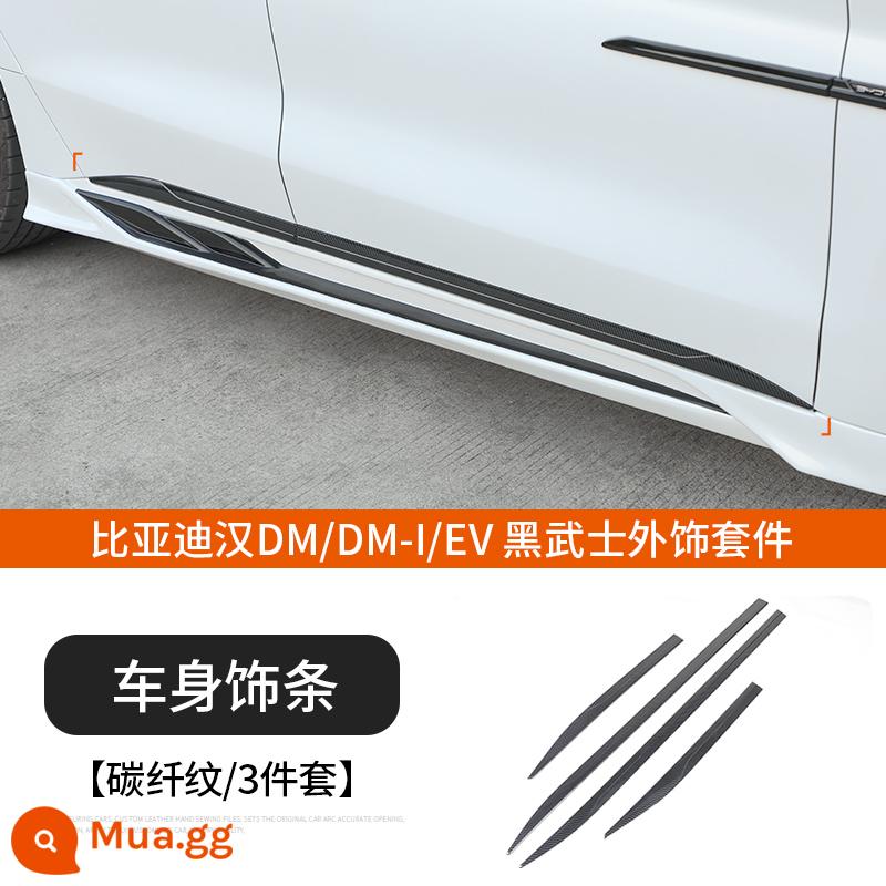 Chuyên dụng 20-22 BYD Hán dmi đen chiến binh xuất hiện Bộ EV sửa đổi ngoại hình bôi đen miếng dán trang trí phụ kiện - BYD Han Black Warrior Bộ ngoại hình [Trang trí thân xe - Họa tiết sợi carbon]