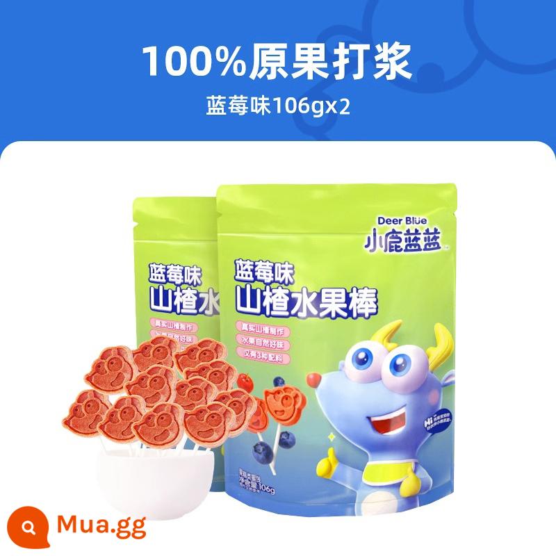 Fawn Blue Hawthorn Lollipop Snacks Một tuổi thực sự thanh thanh trái cây cho bé Tốt cho sức khỏe 3 Dinh dưỡng 2 Không có chất phụ gia Trẻ em - [Tiết kiệm 3 nhân dân tệ] Hương việt quất 106g**2 túi