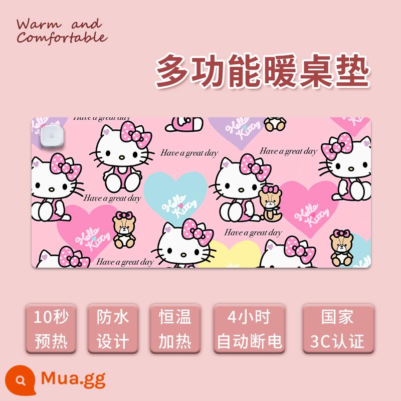 Mèo Kitty sưởi ấm miếng lót chuột bé gái quá khổ da mùa đông văn phòng nghiên cứu bản đồ tùy chỉnh sưởi ấm bàn thảm - Mèo Kitty-12