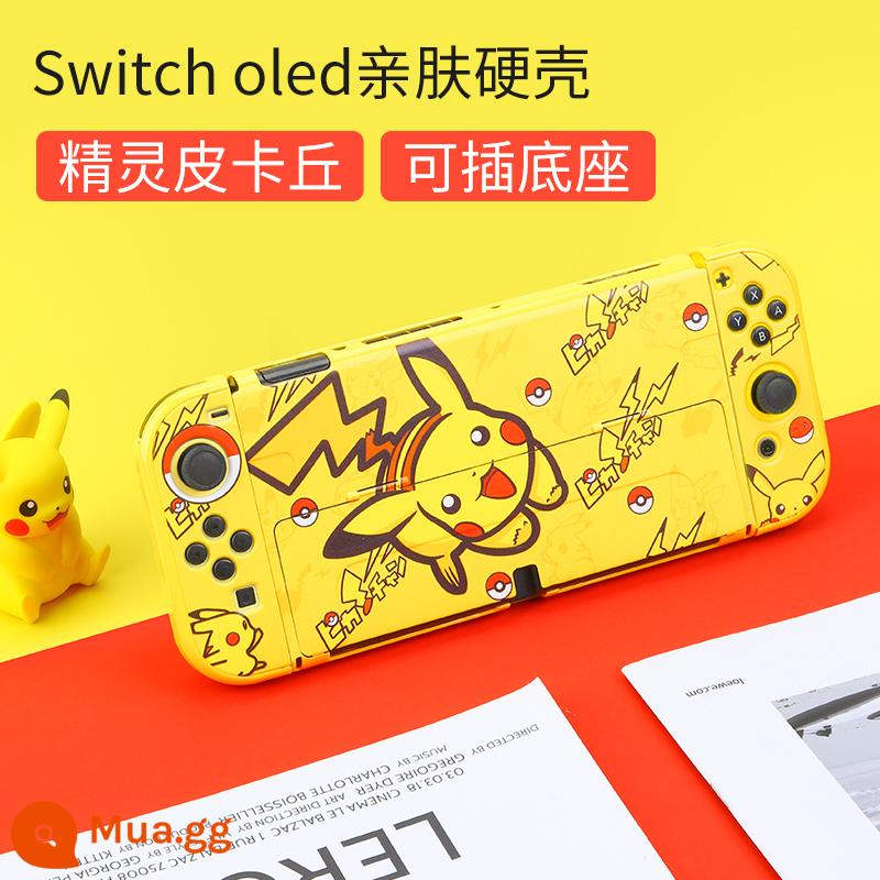 Vỏ bảo vệ Nintendo Switch Vỏ bảo vệ switcholed đế cắm được tay cầm ns vỏ hai mảnh vỏ silicon vỏ mềm phụ kiện màn hình oled riêng biệt nhãn dán nslite vỏ cứng mờ - Ốp cứng nâng cấp mới OLED [Elf Pikachu] đi kèm phim + nắp