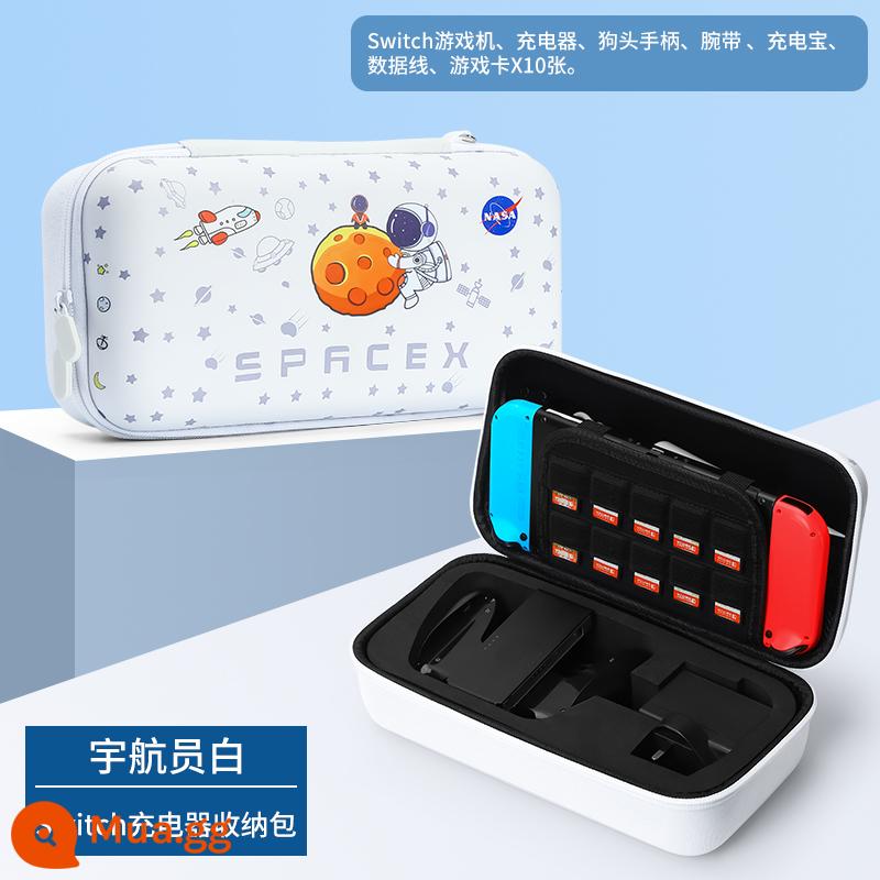 Túi lưu trữ Nintendo Switch, hộp bảo vệ Switcholed, hộp lưu trữ dung lượng lớn, bộ đầy đủ, bảng điều khiển trò chơi NS, hộp thẻ Mario, tay cầm OLED, đế di động, phụ kiện Lite, túi cứng - Túi đựng công tắc [Spaceman★ có thể đựng bộ sạc + tay cầm điều khiển] không có chân đế