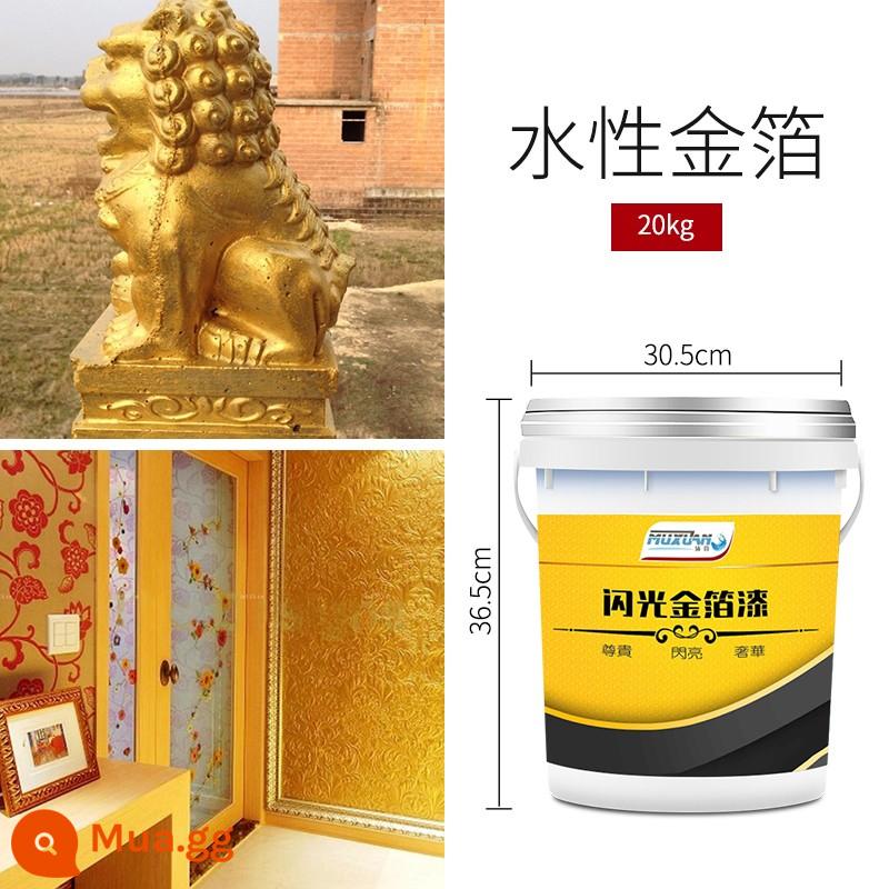 Sơn lá vàng siêu sáng Sơn bronzing Sơn vàng long lanh gốc dầu Sơn vàng Sơn bột vàng gốc nước Sơn kim loại Sơn chống rỉ - Sơn lá vàng gốc nước 20kg