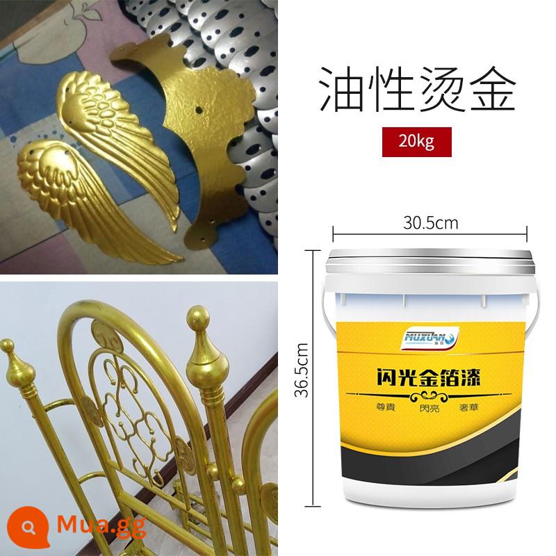 Sơn lá vàng siêu sáng Sơn bronzing Sơn vàng long lanh gốc dầu Sơn vàng Sơn bột vàng gốc nước Sơn kim loại Sơn chống rỉ - Sơn dập nóng dạng dầu 20kg