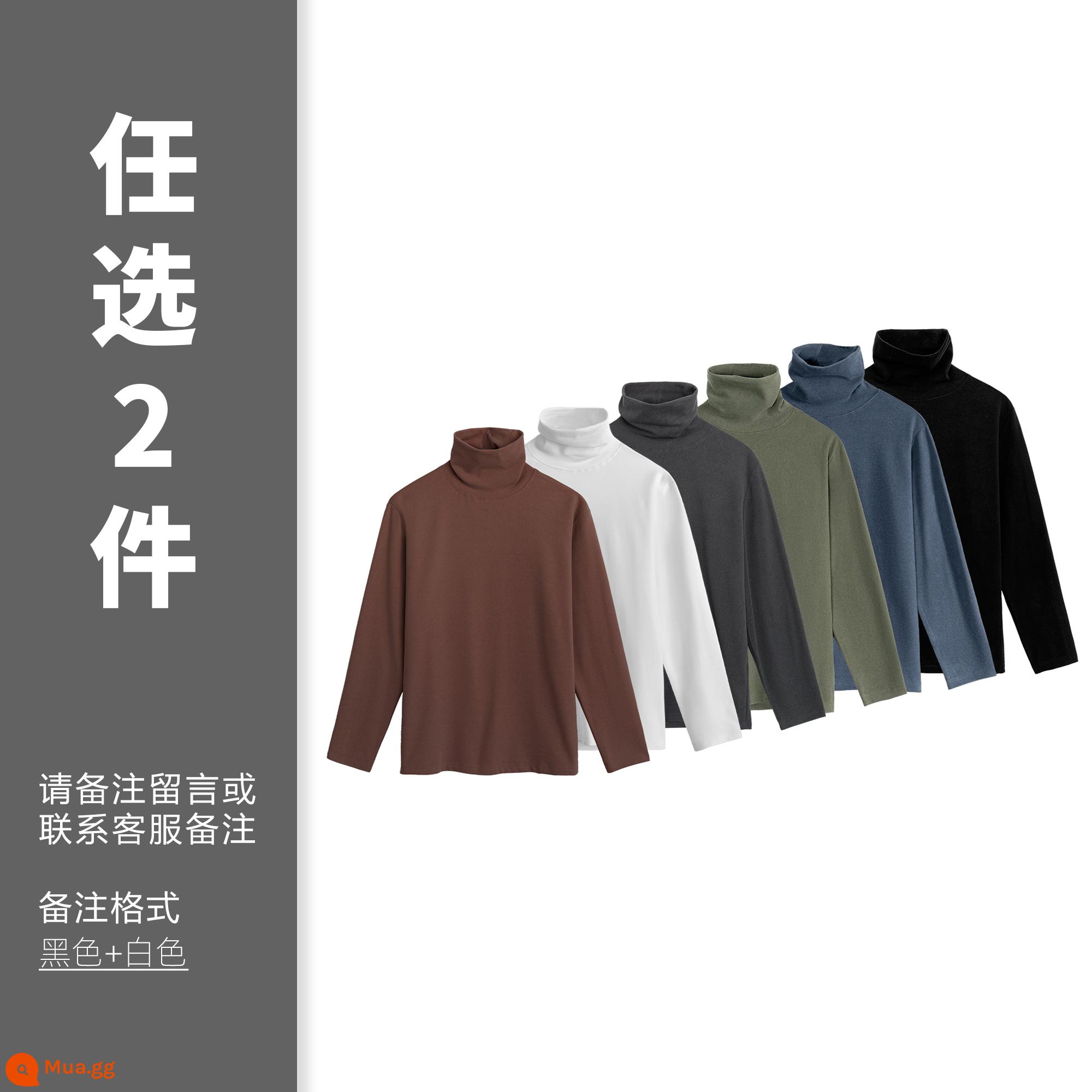 Đen TURTLENCECK BASE MENTUMENT MINAUM VÀ WINTER Đạo đức ống t -Shirt dài -sleeved Trendy Glimming Top -Level Sensory Warening Nội tâm - [Chọn 2 chiếc] Vui lòng lưu ý kiểu cổ áo + màu sắc