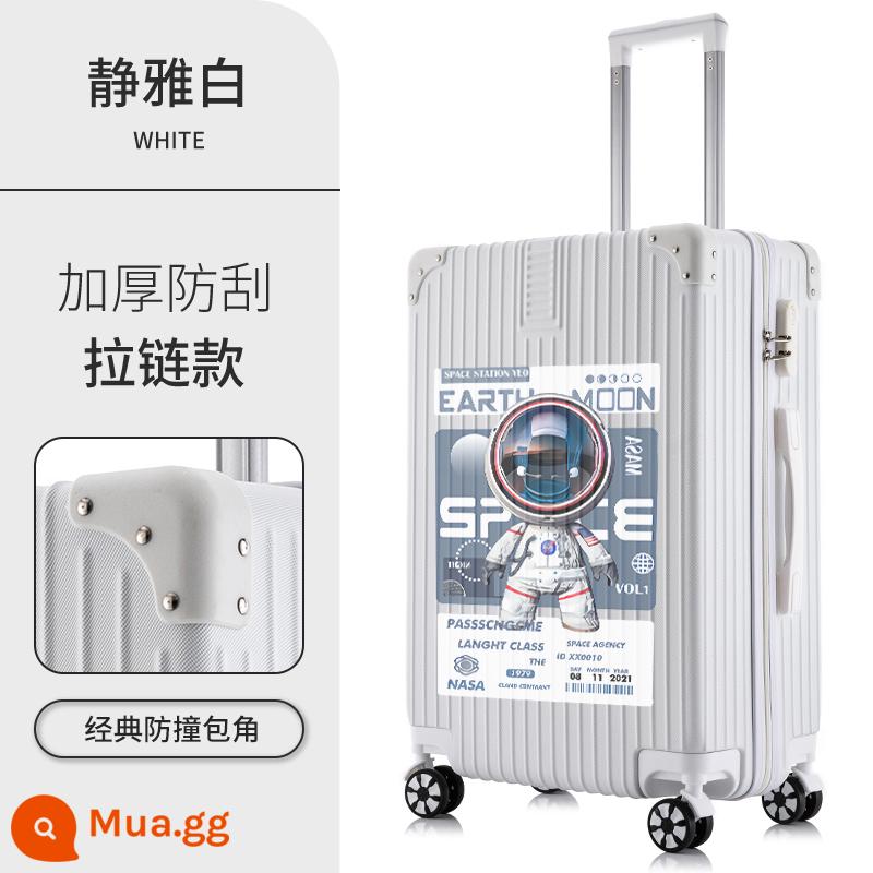 Hộp hành lý mới của Nans Astronomy Box nữ Tie Box Hộp da 20 inch Mật khẩu là mạnh mẽ, bền và dày - Phi hành gia đầu to Medium★Zipper★Jingya White