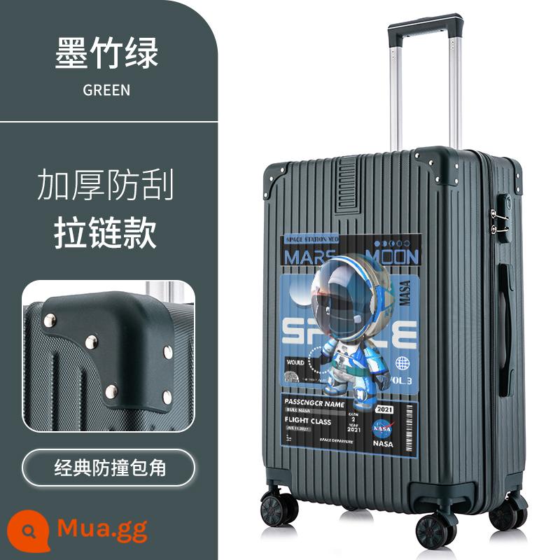 Hộp hành lý mới của Nans Astronomy Box nữ Tie Box Hộp da 20 inch Mật khẩu là mạnh mẽ, bền và dày - Phi hành gia đầu to bên trái ★ dây kéo ★ tre xanh đậm