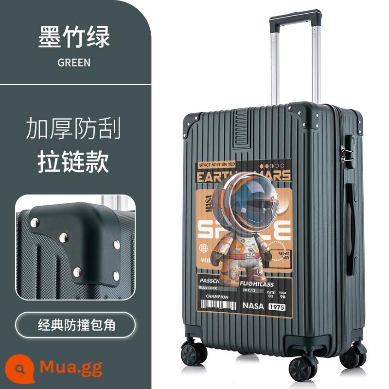 Hộp hành lý mới của Nans Astronomy Box nữ Tie Box Hộp da 20 inch Mật khẩu là mạnh mẽ, bền và dày - Phi hành gia đầu to bên phải ★ dây kéo ★ tre xanh đậm