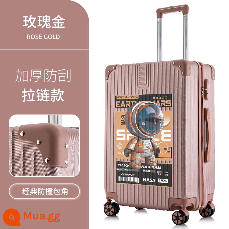 Hộp hành lý mới của Nans Astronomy Box nữ Tie Box Hộp da 20 inch Mật khẩu là mạnh mẽ, bền và dày - Phi hành gia đầu to bên phải ★ dây kéo ★ vàng hồng