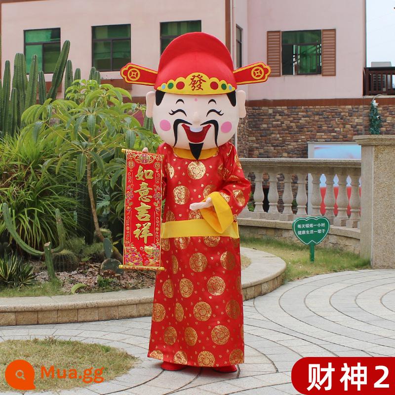 God of Wealth Cartoon Doll Quần áo năm mới Linh vật người lớn đi bộ Đường đi bộ Puppet Performance Hiệu suất Máy chủ búp bê - Thần tài 2