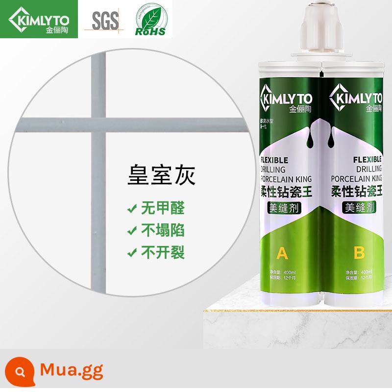 Đại lý đường may đẹp gạch lát sàn gạch thương hiệu đặc biệt top ten móc keo hộ gia đình chống thấm và chống nấm mốc sàn sứ thật keo đường may đẹp - [Royal Grey] Có vòi phun keo