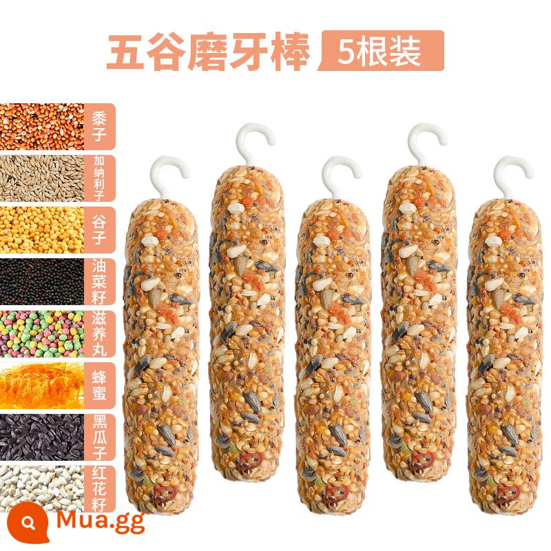 Vẹt răng hàm dính da hổ phượng hoàng đen hoa mẫu đơn miệng mài snack huấn luyện thưởng thức ăn nhai đồ chơi chim tiếp liệu - Que mọc răng làm từ ngũ cốc nguyên hạt cho vẹt x5 (Bổ sung canxi và tăng cường xương)