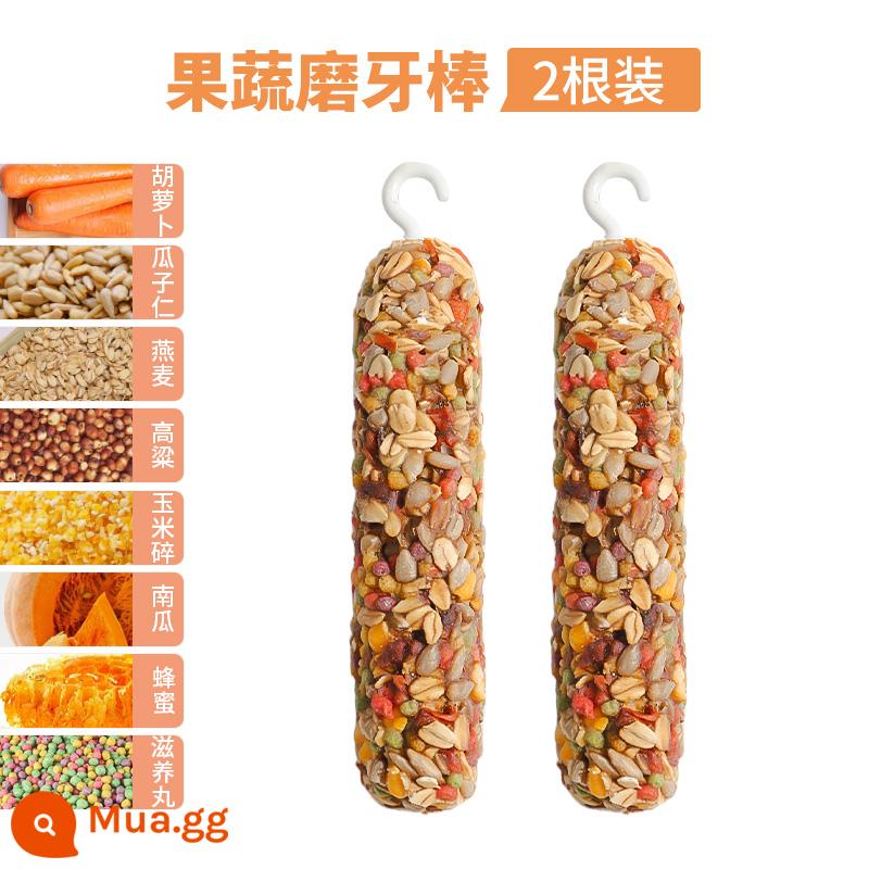 Vẹt răng hàm dính da hổ phượng hoàng đen hoa mẫu đơn miệng mài snack huấn luyện thưởng thức ăn nhai đồ chơi chim tiếp liệu - Que rau củ quả vẹt x2 (bổ sung vitamin C)