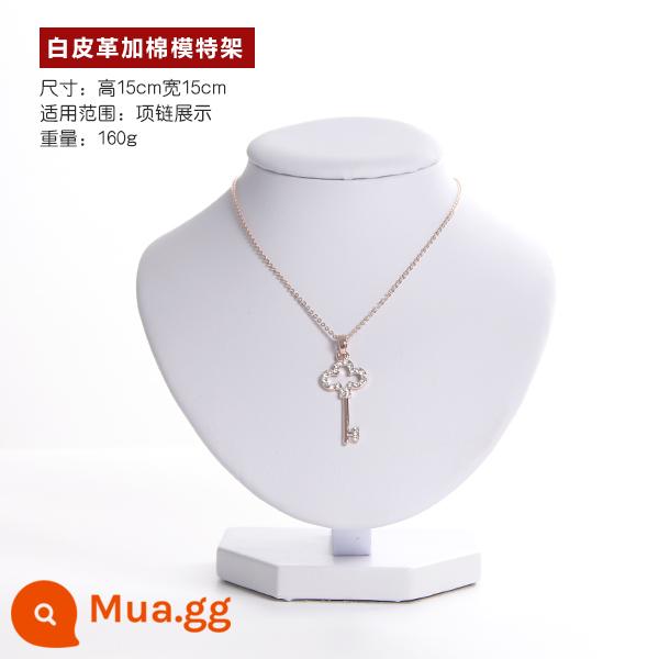 Băng Ngõ Vòng Cổ Đỡ Mặt Dây Chuyền Cổ Khuôn Trang Sức Đứng Hình Nộm Cổ Treo Trang Sức Vòng Cổ Giá Kệ - Da trắng 15cm